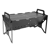 Grill de carbón portátil, parrilla plegable de acero al aire libre con manual de instrucciones y destornillador, rejilla de barbacoa para cocción al aire libre, patio trasero,