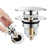 KQDRAVINE Stöpsel Waschbecken 25–46mm, Drain Magic Stopfen Waschbecken Haarstopper, Messing Pop Up Ablaufventil mit Abflusssieb, langlebiger Sink Stopper Ersatz für Bad, Küche, Spüle