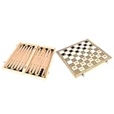 BESTonZON Faltbares Schachspiel Multifunktionales Tragbares Schachbrett Leichtes Klappbares Holzspiel für Schach Anfänger und Junge Mädchen Geeignet für Indoor und Outdoor