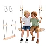 Vinteky Skateboard Schaukel Outdoor Kinder - Langlebig, Wetterfest, Stehen und Sitzen - Skateboardschaukel Zubehör Holz - Schiffsschaukel, Doppelschaukel bis 150kg, Gartenschaukel