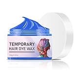 EONFAVE Temporäre Haarfarbe Blau, Haartönung Blaue Haarfarbe, Farbige Haarfarbenwachs, Leicht Auswaschbare und Sicher, Instant Haarfärbung, Frauen Männer Haar Wachs für Halloween Party(Blau)