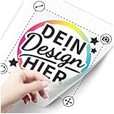 Moonworks® Bügelbild personalisiert für Kinder oder Erwachsene Patches zum Aufbügeln auf Textil Dein Foto Wunschtext Design Druckbogen 12,5x17,5 weiß standard