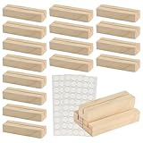 16 STK Kartenhalter Holz, Tischkartenhalter Fotohalter Holz, Postkartenständer, Postkartenhalter, Menükartenhalter, Tischaufsteller für Hochzeiten Geburtstag Partys, mit 2 Blätt Punktaufklebern