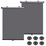 KINDLUME 2 Stück Sonnenschutz Auto Seitenscheibe, Einziehbares Auto Sonnenrollo mit Saugnäpfen, Sonnenschutz Auto Baby für Seitenfenster, Universal 40x45 cm gegen UV-Strahlen und Hitze