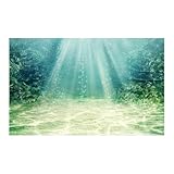 HUDFVIOI Aquarium rückwand 3D Aquarium Hintergrund Poster PVC Kleber Aufkleber Unterwasser Welt Ozean Meer Pflanzen zur Dekoration(White,50x80cm)