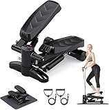 Stepper für Zuhause, Mini Stepper 150kg mit LCD-Monitor, Leise Up-Down Swing Stepper mit Power Ropes, für Gesäß- und Kardiotraining, Stair Stepper für das Innenministerium, Heim-Fitness-Übung