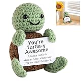 Rienan Positive Geschenke,Positive Schildkröte Glücksbringer,Positive Turtle Pocket Hug Glücksbringer Geschenk,Mini Strick Schildkröte Schildkröte Positive Geschenke Schildkrötenpuppe für Freunde