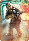 FJQWKLF Vintage Chewbacca Action Posen 8x12 Zoll Metall Zeichen Retro Wand Dekor