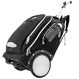 Rucksack mit Rollen, Rucksack Trolley doppelt verstärktem Teleskopgriff, leichtes Hinauf- und Hinuntergehen von Treppen, Handgepäck-Rucksack mit Laptopfach für Geschäftsreisende und Pendler, Schwarz
