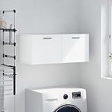 Moderner weißer Wandschrank, 80 x 36,5 x 35 cm, mit Schlüsselschloss, stilvoller Aufbewahrungsschrank für Zuhause, Büro, Holzwerkstoff, Wandmontage, Aufbewahrungslösung