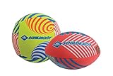 Schildkröt® Mini-Ball-Duo Pack, Set bestehend aus 1 Volley und 1 American Football, Ø 9 cm, griffig und salzwasserfest, ideal für Strand und Wasser, 970347, Gelb-flamingo, 970347