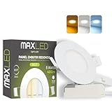Maxled, Light is Led! 5W LED Einbaustrahler 230V, Ø85mm,400LM Spots Deckenleuchte Dimmbar 3000K-6000K Warmweiß Neutralweiß Kaltweiß Ultra Flach Deckenspots Einbauleuchten Lochmass Φ72mm Aluminium