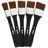 5 Stück Breit Flachpinsel Acryl Pinsel Aquarell Pinsel Malerpinsel Set Mit Holzgriff Ölfarben Ölgemälde Malen Acrylmalerei Künstlerpinsel Pinsel Acryl für Maler Lackpinsel für Den Profi-Lackierpinsel