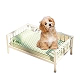 Erhöhtes kühlendes großes Hundebett mit atmungsaktivem Netzgewebe, atmungsaktiv, freistehend, waschbar, für Hunde und Katzen, Weiß, 104 x 69 cm