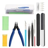 Comzantor 10 Stücke Modellbau Werkzeug Set, Modellbausatz, Gundam Modeler Grundwerkzeuge Bastelset, Modellierwerkzeug-Set, mit Kunststoffbox für DIY Auto, Hobby, Reparatur und Befestigung