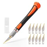 EHDIS Bastelmesser Skalpell Set, mit 10 Ersatzklingen mit Titan-Schneide beschichtet, Cuttermesser Basteln für Kunst, Hobby, Sammelalbum Und Skulptur, Orange