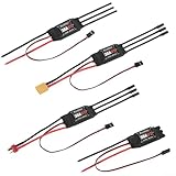 Jotekonoby 2-4S Brushless 30A ESC mit 5V2A UBEC, reibungslose Drosselklappensteuerung für RC Quads, Spannungsabschaltungsoptionen, LiPo-Zellerkennung (C)