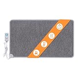 Mi-Heat Warm Feet Infrarot Heizteppich Heizmatte 55x80cm grau/anthrazit - ca. 40°C - mit Controller, Timer-Funktion, Fußboden, 230V, Schlingenwaren Teppich Oberfläche