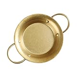 Abaodam Edelstahl pfanne Kuchenform kochpfanne aus edelstahl Runde Abendessen Servierteller Speiseteller für Restaurants Servierpfanne mit Griff Edelstahlpfanne Rostfreier Stahl Golden
