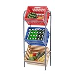TroniTechnik® Getränkekistenregal 3 Kisten Getränkeregal Kistenregal 3 Kästen Bierkastenständer Getränkeständer Kistenständer Flaschenkastenregal mit Wandhalterung schmal