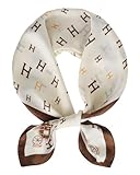 TPZORJX 1PCS Schal aus imitierter Seide,seidentuch damen,halstuch seide,bandana damen,seidentuch haare,Quadratische Schals Impressionismus-Muster Vintage-Schal für Büroarbeit oder lässigen Bund