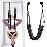 Hueborne Yogagurt Ohne Bohren – 40 Mm Breiter Türanker For Rückbeugen, Spagat Und Flexibilitätstraining, Tragbares Dehnungsgerät For Yoga, Tanz Und Fitness(Black)