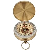 BORDSTRACT Handgefertigter Messing-Kompass, Antiker nautischer Vintage-Richtungskompass Richtungs-Taschenkompass