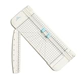 JIELISI A4-Papierschneider, tragbarer Papierschneider, Scrapbooking-Werkzeug mit automatischem Sicherheitsschutz und Seitenlineal für A4-A5-Papier, Foto, Gutschein (weiß)