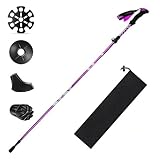 HOVIN WanderStock Faltbar,Nordic Walking Stock Teleskop Aluminium Verstellbar 110-125cm,Walking Stock Faltbar mit Gummipuffers für Trekking,Wandern und Skifahren(1 Stück)