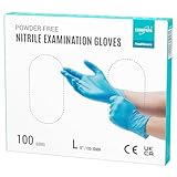 EUROPAPA® 100x Nitrilhandschuhe Box Einweghandschuhe, Einmalhandschuhe, Untersuchungshandschuhe, Nitril Handschuhe, puderfrei, ohne Latex, unsteril, latexfrei, disposible gloves (L, Blau)