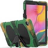 Lobwerk 3in1 Hardcase für Samsung Galaxy Tab A 10.1 Zoll SM-T510 T515 Hülle Silikon Etui mit Display Schutzfolie aufstellbar Camouflage