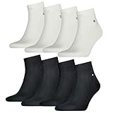 Tommy Hilfiger unisex Quarter Socken Farbkombinationen 4er Pack- Gr. 39-42, 2x Schwarz 2x Weiß