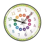 LIbgiubhy 20,3 cm Kinder-Wanduhr, Zeitmanagement, ruhige Uhr, Zeitanzeige, Lehruhr für frühkindliche Bildung, Raumdekoration