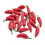 BODOBTF Künstliche Kunststoffpflanzen, künstliche rote Chilischoten, künstliches Obst, Gemüse für Silvester, Heimdekoration (B, 10 Stück)