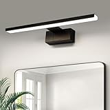 Homefire Spiegellampe LED Spiegelleuchte Bad - 40CM Badezimmer Schwarz Badlampe Wand Wasserdicht IP44 Wandlampe Modern Neutralweiß 4000K Weiß Wandleuchte für Keller Küche Badschrank