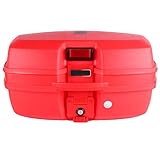 Motorrad-Kofferraum-Reisegepäck-Aufbewahrungsbox, universeller 45-Liter-Motorrad-Extra-Large-Kofferraum 2 Helme Motorrad-Top-Box hintere Gepäckaufbewahrung (Color : Matte Black, Size : White)