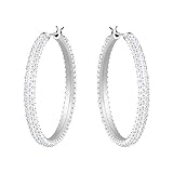 Swarovski Dextera Kreolen, Weiss, Rhodiniert