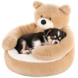 Kleines Hundebett, niedliche Umarmung, Plüsch, bequemes Teddybärbett, maschinenwaschbar und rutschfest, für das Zuhause Ihres Liebsten