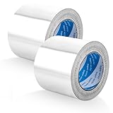 SHUESS 2 Stück 100mmx50 Meter Aluminium Silber Klebeband Dichtband Band zum Reperaturband Alu Tape hitzebeständig und selbstklebend Aluminiumklebeband