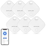ANTELINK Smart Tracker Tag, intelligenter GPS-Tracker, kompatibel mit iOS, kostenlose Tuya-App, für Schlüssel, Gepäck, Koffer, austauschbarer Akku, 6 Stück