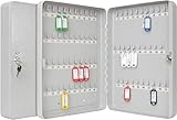 WEDO Schlüsselschrank 70 Schlüssel – kompakte Schlüsselbox aus pulverbeschichtetem Stahl, platzsparend & sicher – inkl. Sicherheitsschloss, 2 Schlüssel + Wandmontage Set