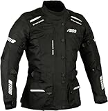 BOSmoto Motorradjacke mit Protektoren Motorrad Jacke Damen Textiljacke Moto, Tourer, Ganzjährig, Polyester (M, Jacke), 8756-6066-blk-05-2-22