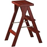 Klappbare Holzleiter, klappbarer Stehleiter, zusammenklappbar, Fußhocker, Blumenregal, tragbare Holzleiter für Erwachsene, maximales Gewicht 100 kg