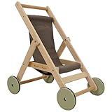 Bandits & Angels Puppenbuggy Lovely Green aus Holz – ab 2 Jahren – Puppenwagen aus Holz – für Puppen bis 50 cm – Puppenwagen Grün – Puppenbuggy