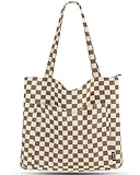 Prite Handtasche Damen Tote Bag Shopper Groß Umhängetasche Cord Beuteltasche Stofftasche für College Schule Arbeit Reisen Einkaufen