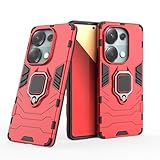 WOWUDI für Schutzhülle Samsung Galaxy S8 Plus,Militärische Panzertasche mit 360°Metall Ring Ständer,Harte PC und weiche TPU Dual-Layer Ganzkörper hülle -Rot
