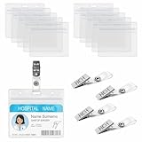 DERAYEE 20 Set Ausweis Kartenhalter mit Clips, Transparent Ausweishalter,Kartenhülle für Namensschilder