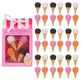 DOITOOL 40 süße Radiergummis für Kinder – Radiergummis mit Eiscreme-Motiven für den Schreibtisch – Lustige Ornamente mit Essensmotiven für den Unterricht, Partygeschenke und Spielbelohnungen