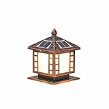 Outdoor Solar Post Light Wasserdicht Ip55 Säulenlampe Aalloy Bolder Garten Außen Säule Lampgate Straßenlaterne Hof Stigma Light Dimmbar, S