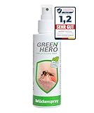 Green Hero Mückenspray schützt zuverlässig vor Stechmücken, Moskitos & Zecken 100ml Mückenschutz mit dem gut duftendem Wirkstoff EC-Öl, geeignet für Erwachsene und Kinder ab dem 6. Monat